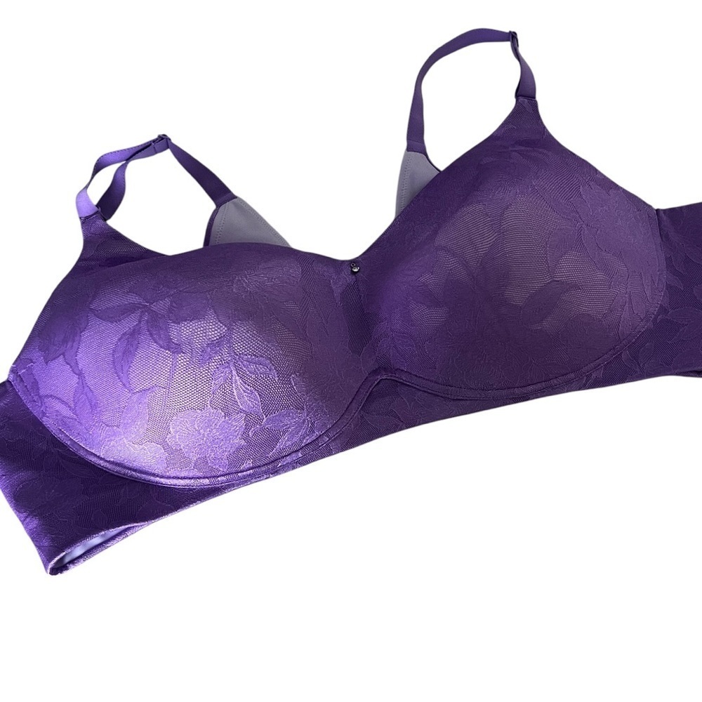 Cacique Lilac Purple Brocade Floral Bra size 50C